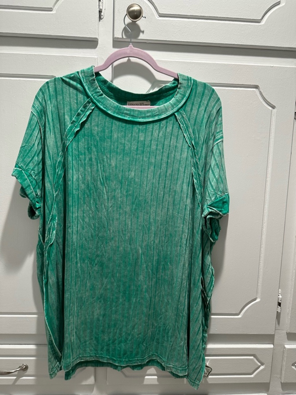 Zenana-Acid Wash Ribbed Top-NWOT